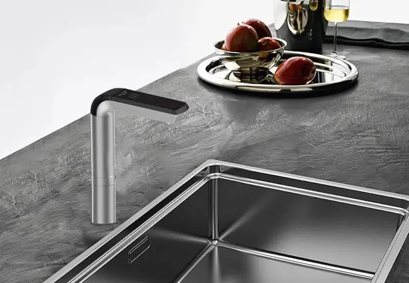 ALPHA Home Hydrogen Water System — module and smart faucet installed under kitchen sink